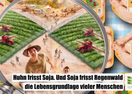 Kampagnen Bilder "Sehen und Handeln" animiert. Werbe Plakat mit Bewegung
