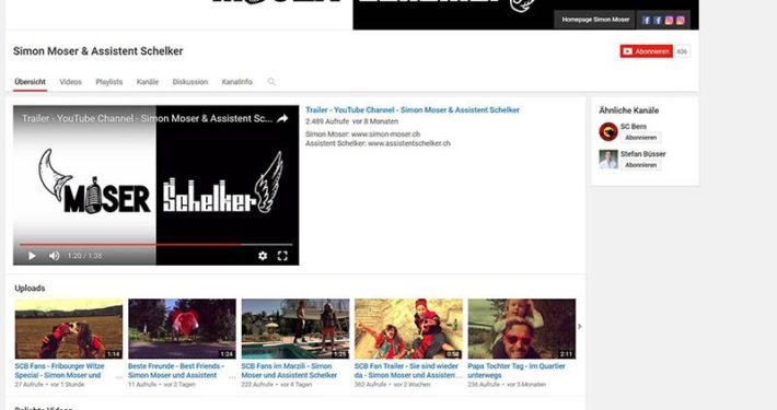 Moser und Schelker YouTube Kanal Ansicht Moser und Schelker YouTube Kanal Ansicht