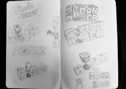 Simon Moser NRJ Logo Skizzen Entwürfe