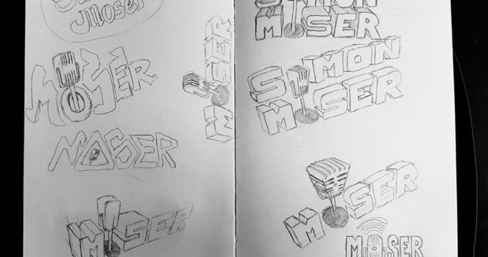 Simon Moser NRJ Logo Skizzen Entwürfe